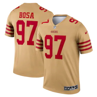 mens nike nick bosa gold san francisco 49ers inverted legen
